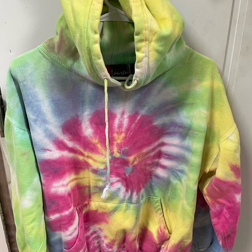 Van Lauren Ladies Tye Dye Heavy Hoodie (L)